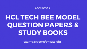 HCL Tech Bee Model Question Paper PDF Formula Official Book Download