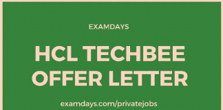 hcl techbee offer letter