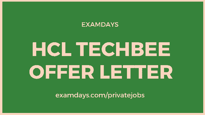 hcl techbee offer letter