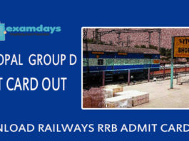 Download RRB Bhopal Group D Admit Card