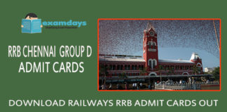 Download RRB Chennai Group D Admit Card