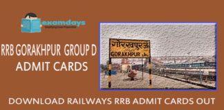 Download RRB Gorakhpur Group D Admit Card