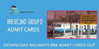 RRB Group D Admit Card 2018 download