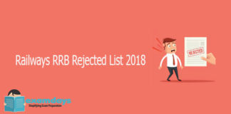 Railways RRB Rejected List 2018 - 1 Crore Zone Wise Rejections with Fee Refund