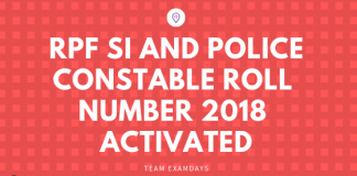 Railways RPF SI and Police Constable Roll Number 2018 Available From 15 November Onwards