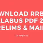 Download RRB JE Syllabus PDF 2019