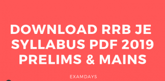 Download RRB JE Syllabus PDF 2019