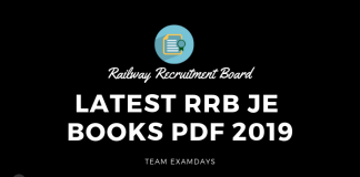 Latest RRB JE Books Pdf 2019