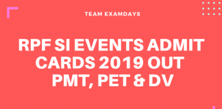rpf si events admit card for pet pmt dv