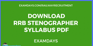 RRB Stenographer Syllabus pdf