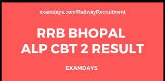 rrb bhopal alp cbt 2 result