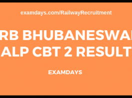 rrb bhubaneswar alp cbt 2 result