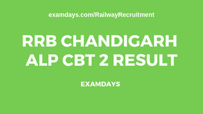 rrb chandigarh alp cbt 2 result