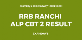 rrb ranchi alp cbt 2 result