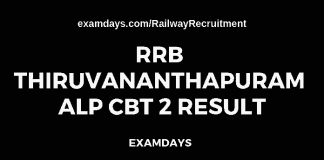 rrb thiruvananthapuram alp cbt 2 result