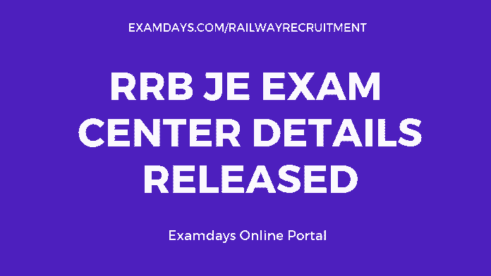 rrb je exam center