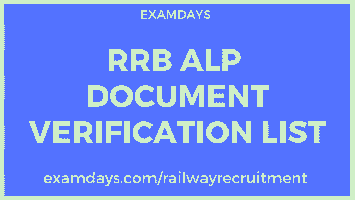 rrb alp document verification