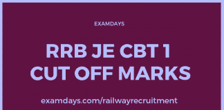 rrb je cbt 1 cut off marks