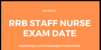 rrb staff nurse exam date