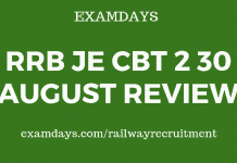 rrb je cbt 2 30 august review