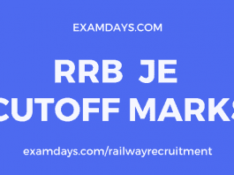 rrb je cut off marks