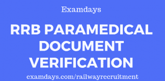 rrb paramedical document verification