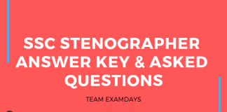 SSC Stenographer Answer Key