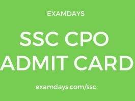 ssc cpo admit card