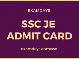 ssc je admit card