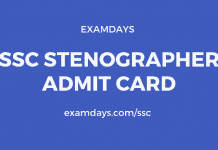 ssc stenographer admit card