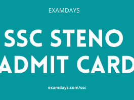 ssc steno admit card