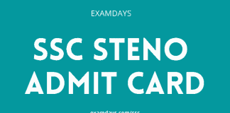 ssc steno admit card