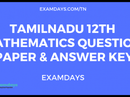 12th mathematics question paper answer key