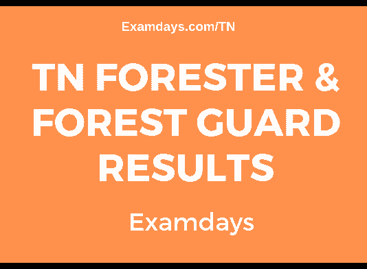 TN Forester & Forest Guard Results