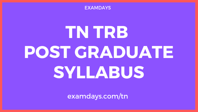 tn trb post graduate assistant syllabus