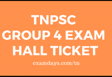 TNPSC Group 4 Exam Hall Ticket
