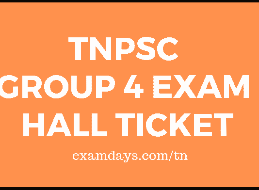 TNPSC Group 4 Exam Hall Ticket