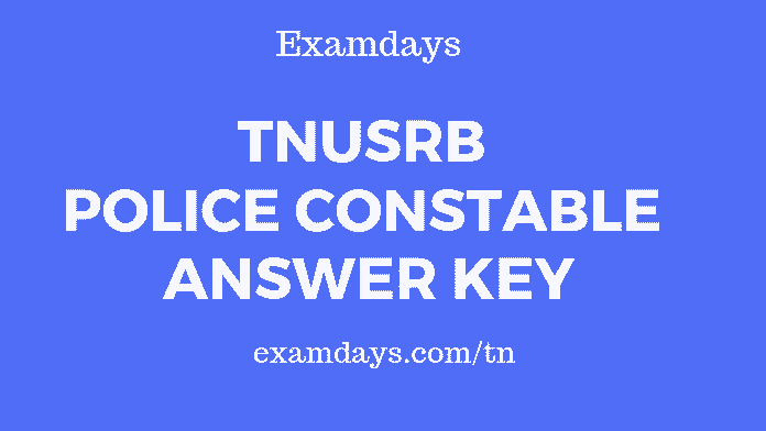 tnusrb police constable answer key