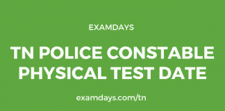 TN Police Constable Physical Test Date