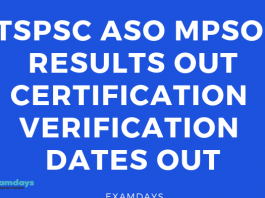 TSPSC ASO Results 2018 Out 996 Candidates Selected Certification Verification Dates Out