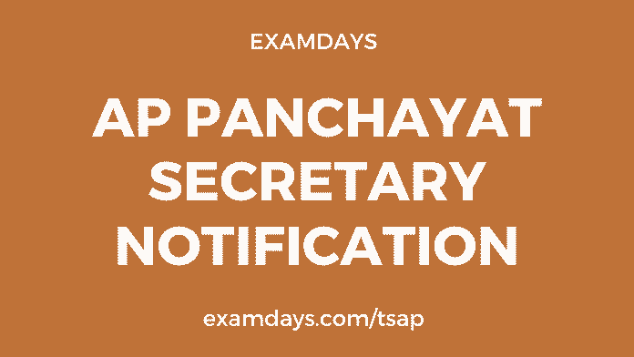 ap panchayat secretary notification