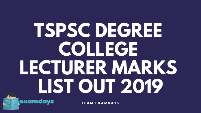TSPSC Degree College Lecturer Marks List
