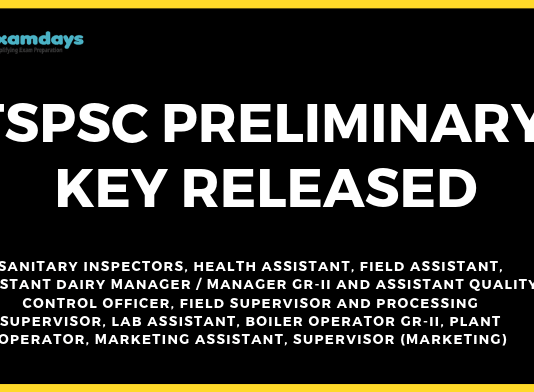 TSPSC Sanitary Inspectors Preliminary Key 2019