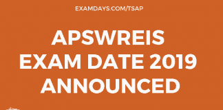 APSWREIS Exam Date