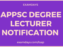 appsc degree lecturer notification