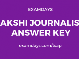 sakshi journalism school answer key
