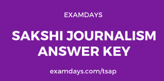 sakshi journalism school answer key