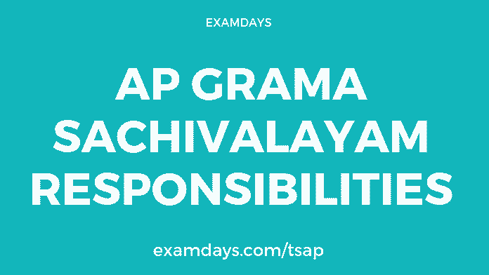 ap grama sachivalayam responsiblities roles