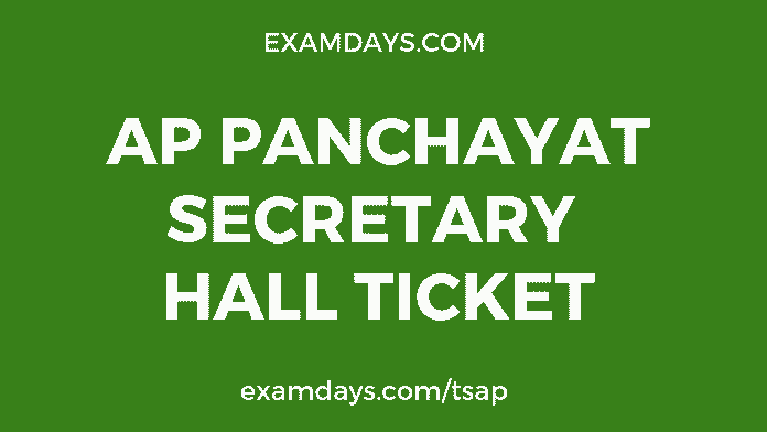 ap panchayat secretary hall ticket