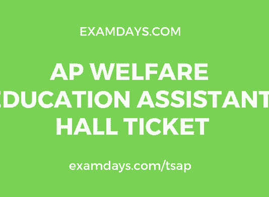 ap welfare education assistant hall ticket